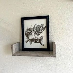 Ink trout drawing nwt